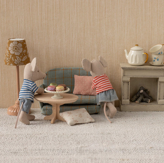 Maileg Ovalt sofabord, Mus - Natur