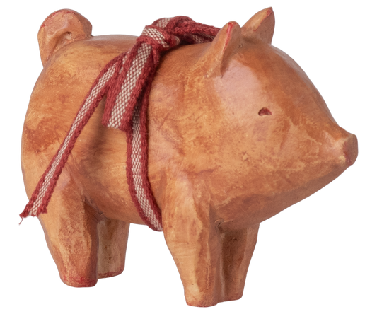 Maileg Gris med bånd, Rosa