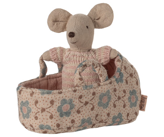 Maileg Babymus i babylift - Rosa