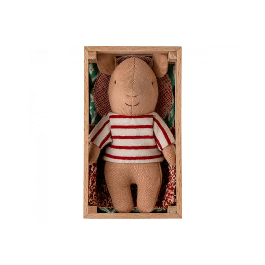 Maileg Gris i trækasse, Baby - Pige