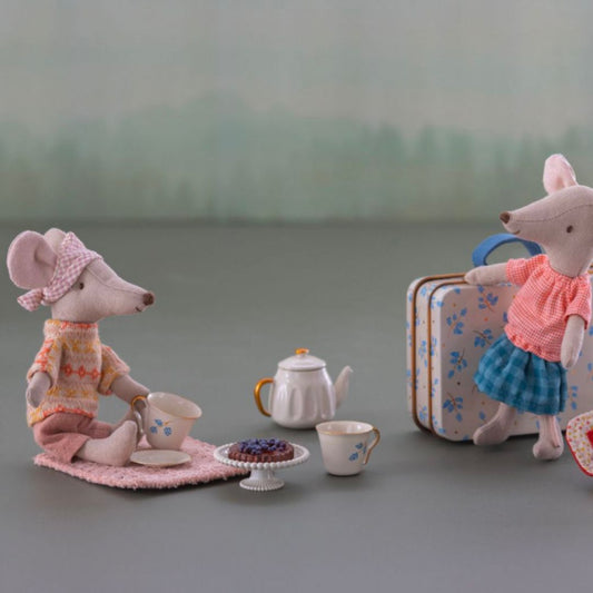 Maileg Eftermiddags hygge, Mus - Blå Madelaine