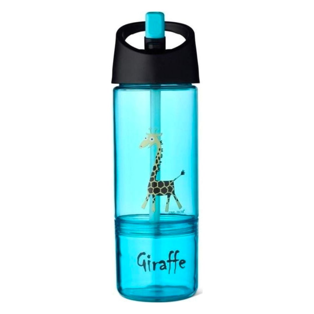 Carl Oscar 2-i-1 drikkedunk og snackbox, giraffe/blue