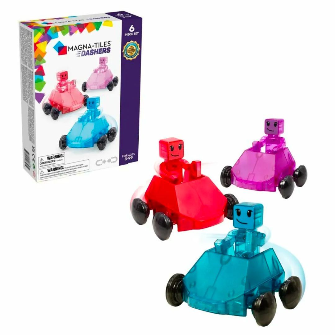 Magna-Tiles Dashers biler og figurer, 6 dele