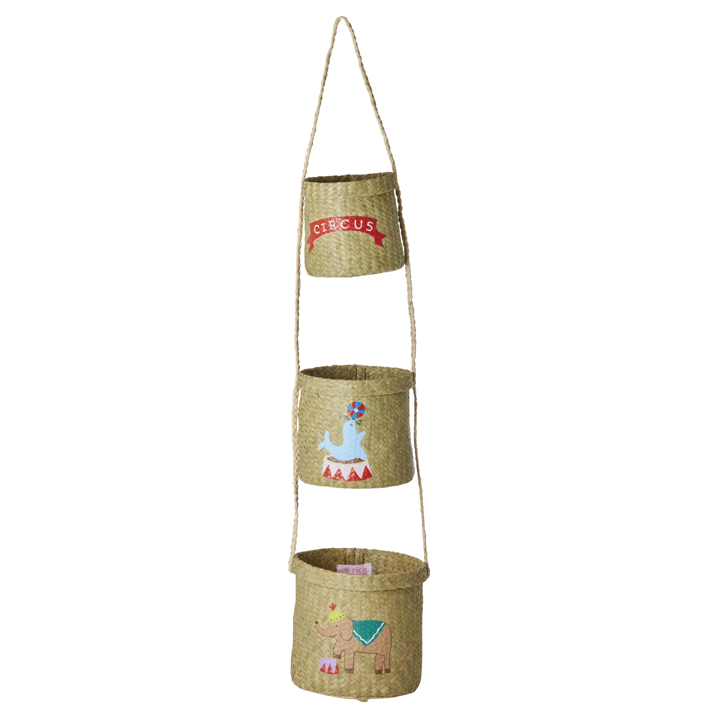 Rice Raffia Opbevaringskurv - Natur - Circus Theme