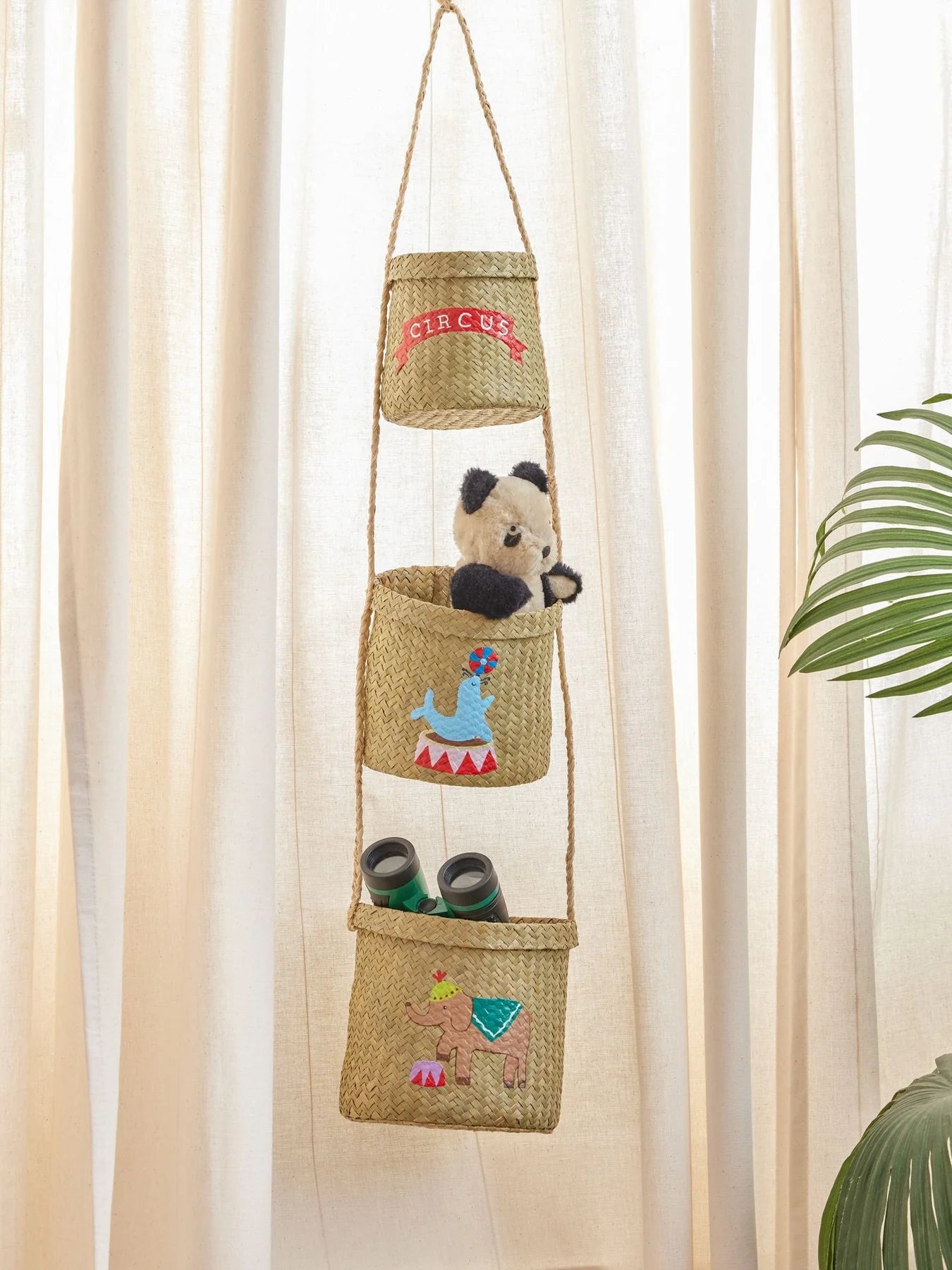 Rice Raffia Opbevaringskurv - Natur - Circus Theme