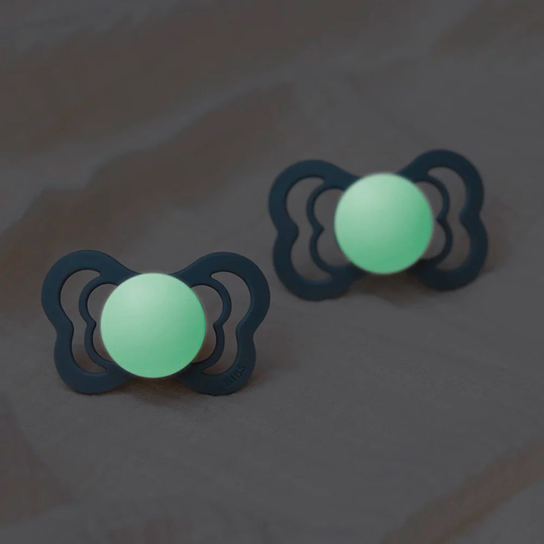 BIBS 2pk couture glow latex str.2, sage/cloud