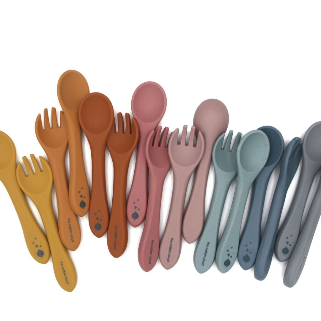 The Cotton Cloud Spoon and Fork, sand