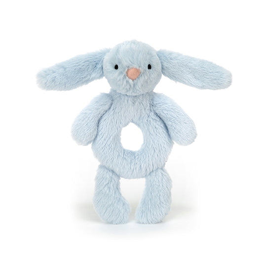Baby Jellycat Bashful kanin, lyseblå rangle
