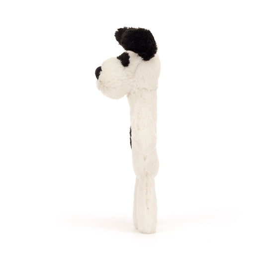 Baby Jellycat Bashful hund, sort/creme rangle