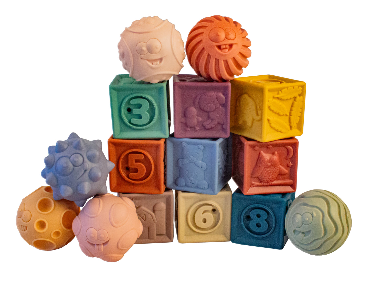 Magni Babymassage sæt med stableklodser 15 stk.