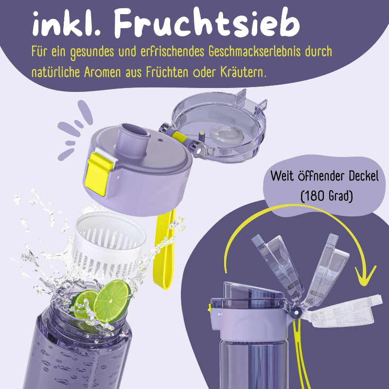 En drikkedunk med stor hældetud, som barnet nemt kan åbne med et 1 kliks system.