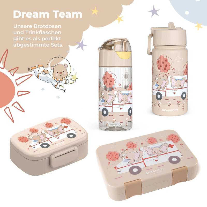 Hele ambulance serien fra Bearfoot med både termo og almindelig drikkedunk, samt snack og stor madkasse.