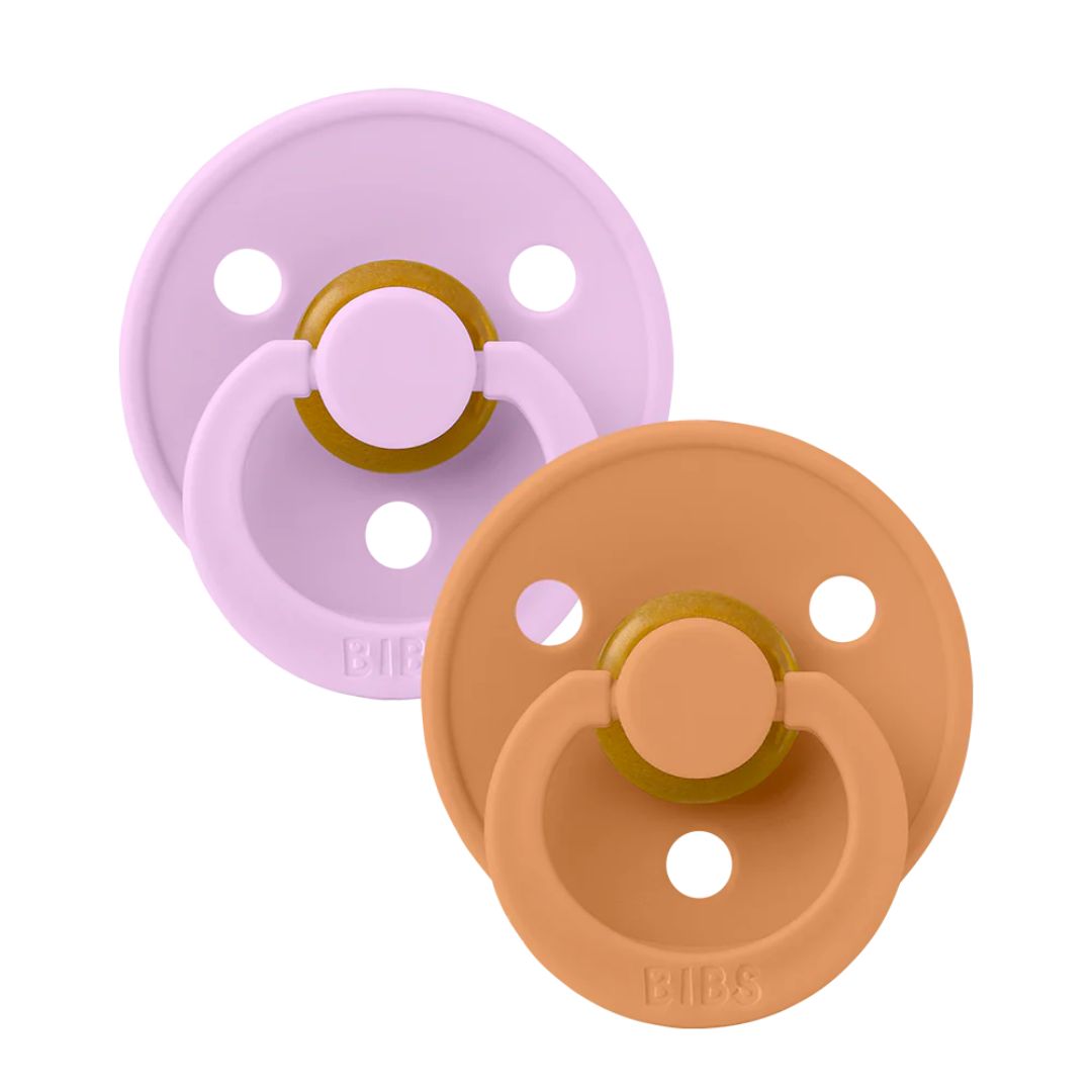 BIBS 2pk colour latex str.2, violet sky/pumpkin