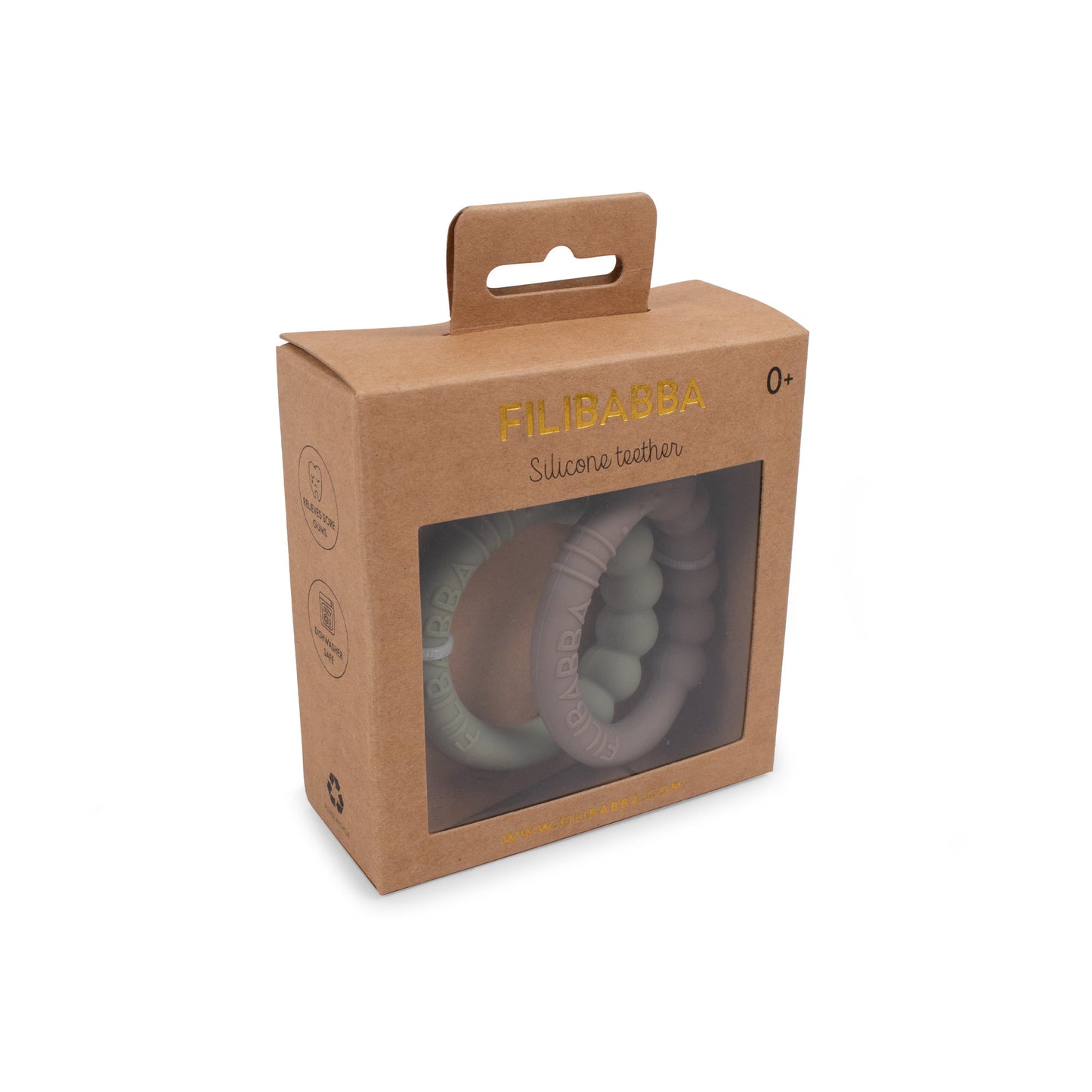 Filibabba 2pk Silikone bidering, grey/green