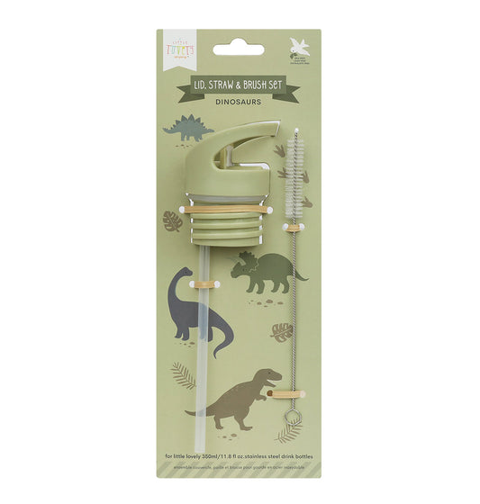 A Little Lovely Company ekstra låg m. sugerør, dino