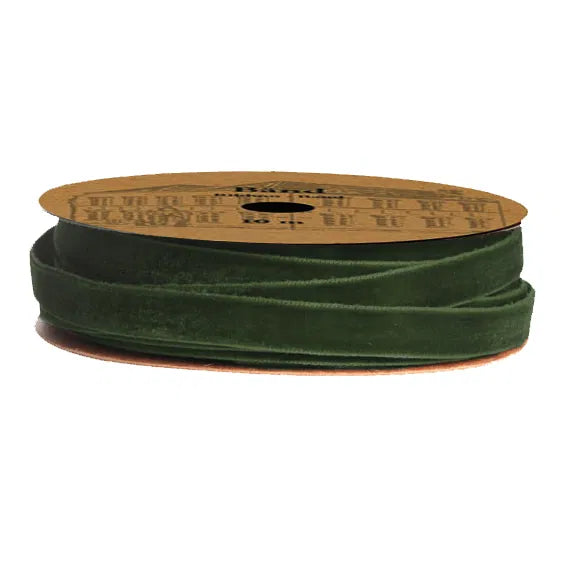 Det Gamle Apotek Gavebånd (1cm x 10m), Velour grøn