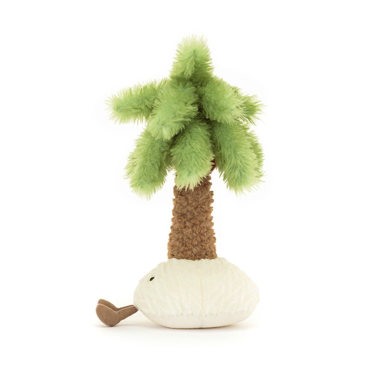 Bamse formet som en palme med lækre bløde og pjuskede blade. Bamsen har tyngde i bunden, så den kan kan stå selv.