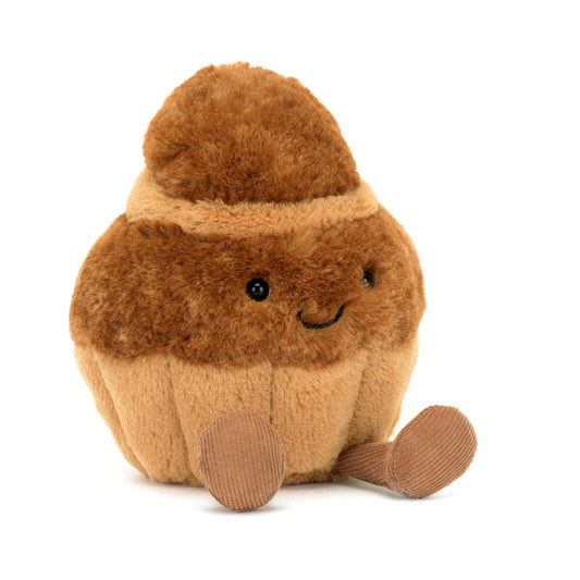 Jellycat bamse formet som en brioche kage med det sødeste smil.