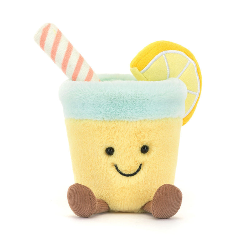 Bamse formet som den klassiske Lemonade drink med sugerør og pyntet med en citron.