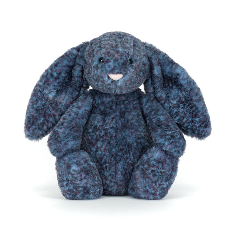 Blå marmoreret kanin bamse.