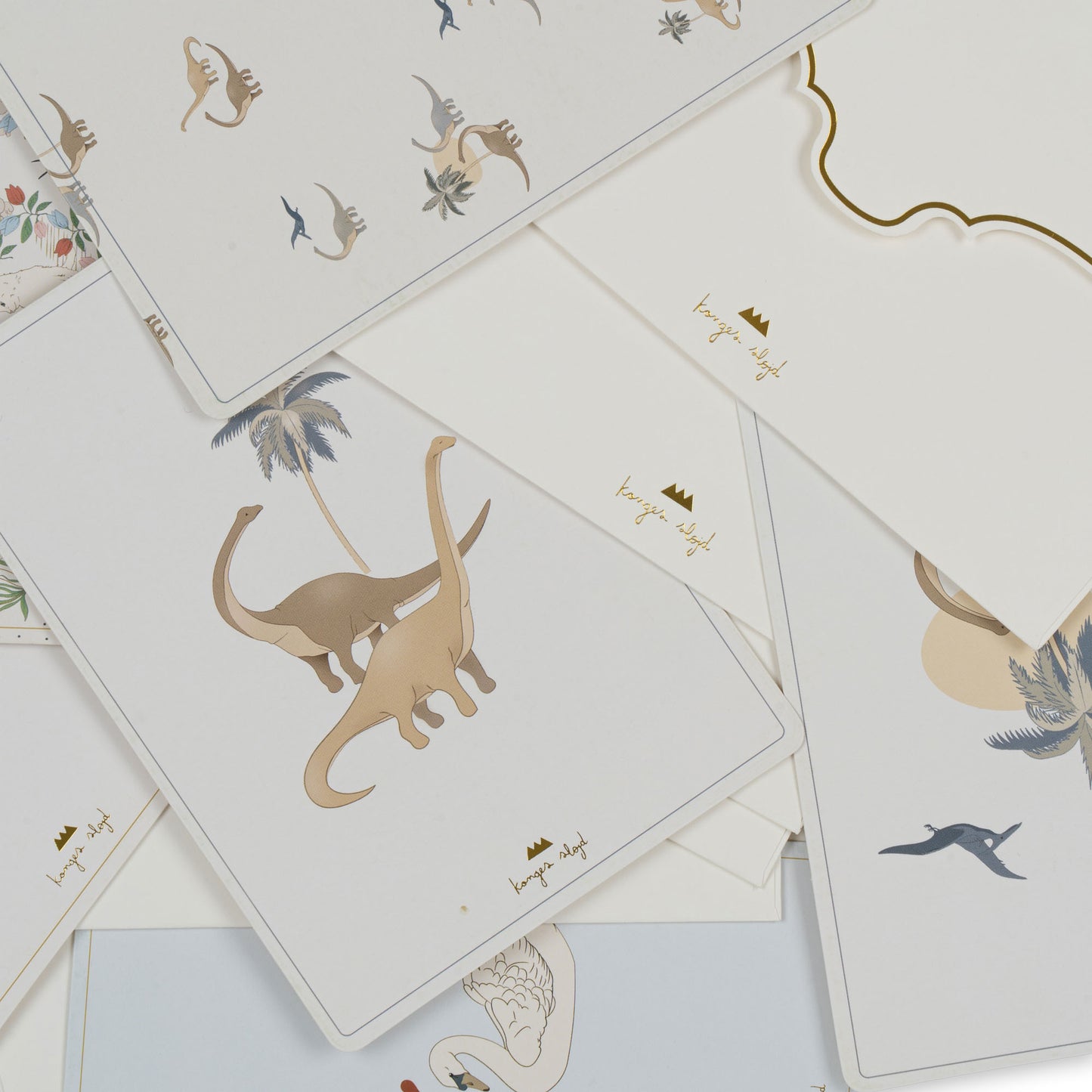 Konges Sløjd 6pk lykønskningskort dino/swan