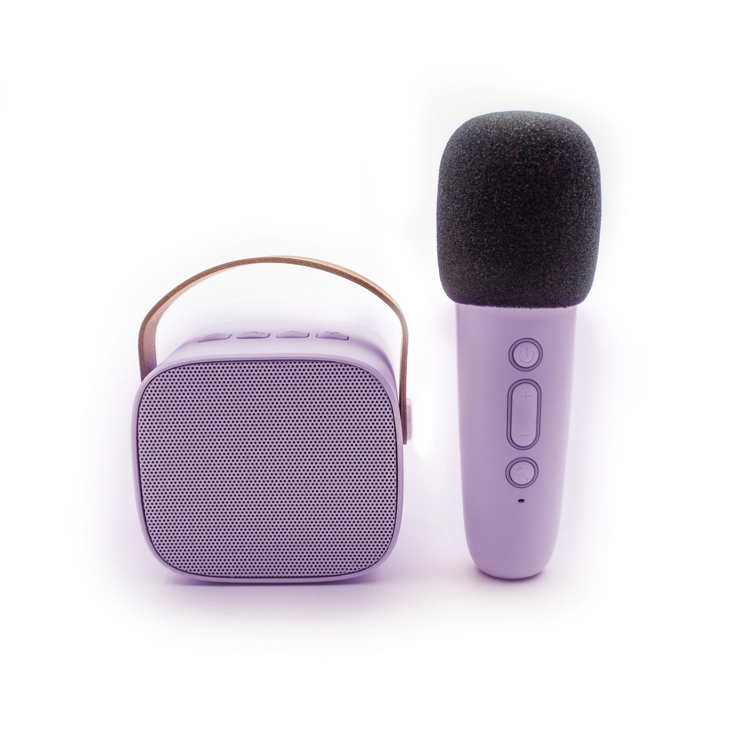 Lalarma bluetooth højtaler og mikrofon, lilla