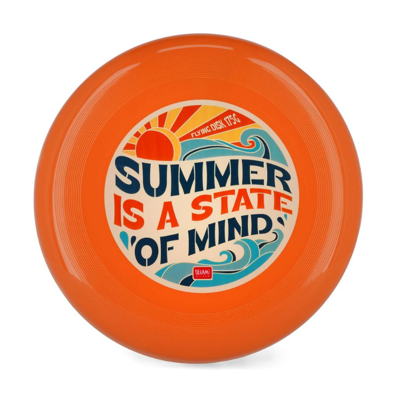 Orange frisbee med sommer tema.