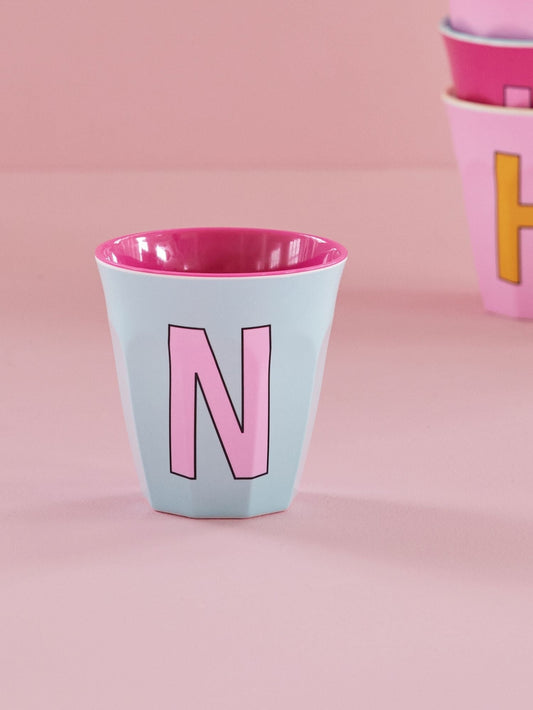 Rice Mellem Alfabetkop - Lys blå - N