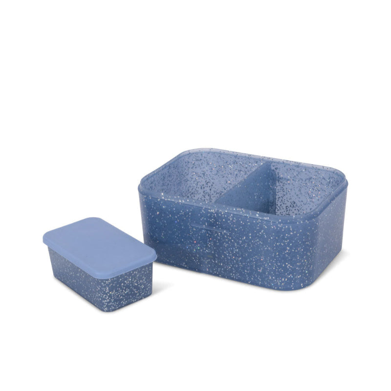 Madkasse med glitter og racerbil.