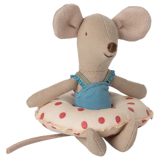 Maileg Strandmus med badering, Lillesøster - Røde prikker