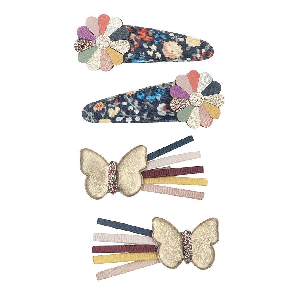Mimi & Lula 4 hårclips - Butterfly Winter Ivy