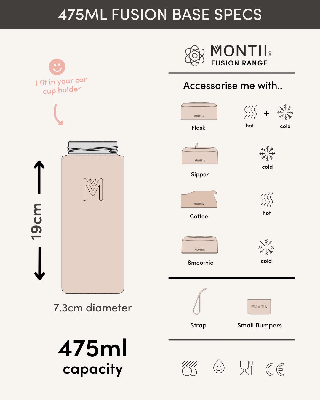 Montii Drikkedunk Fusion Base, 475 ml - Pine