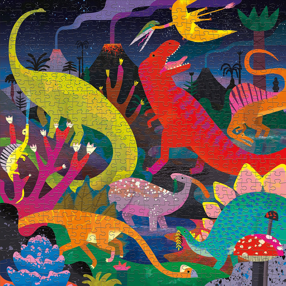 Mudpuppy - Puslespil 500 brk - Dinosaurer - selvlysende