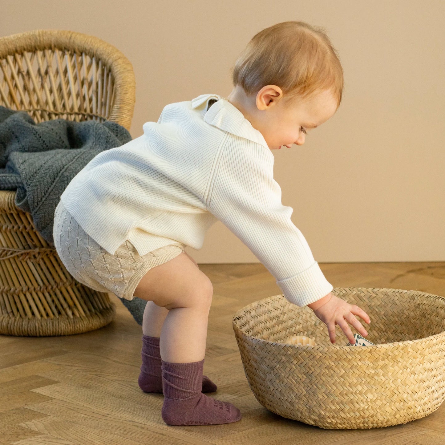 GoBabyGo bamboo non-slip sokker 3-4y Plim