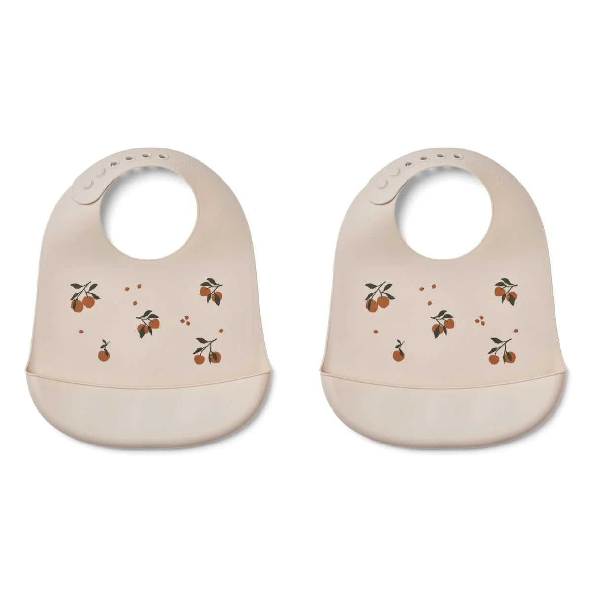 Liewood Tilda 2pk silikone hagesmække, peach/sandy