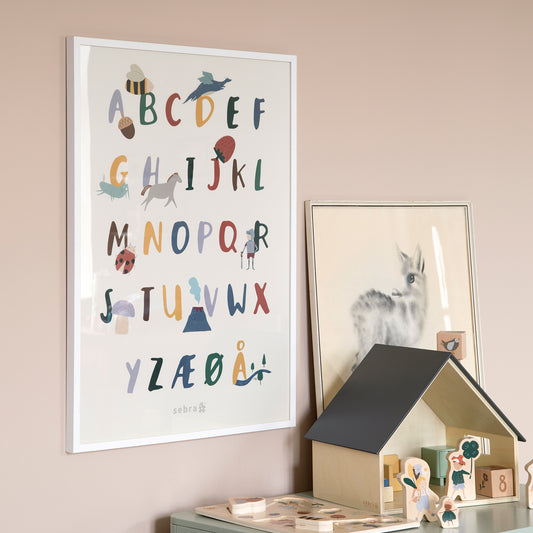 Sebra Plakat, alfabet A-Å Pixie/Dragon