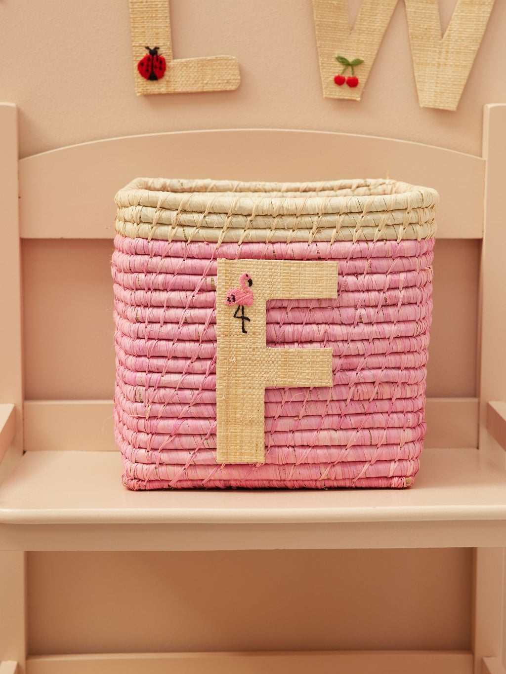 Rice Raffia Klistermærker - F - Flamingo