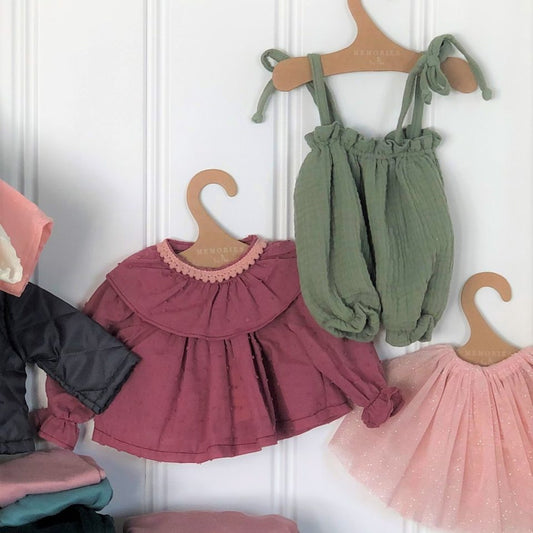 Asi dukketøj skjorte med krave - vinrød