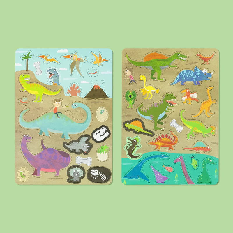 Magnetisk carry puslespil med dino tema.