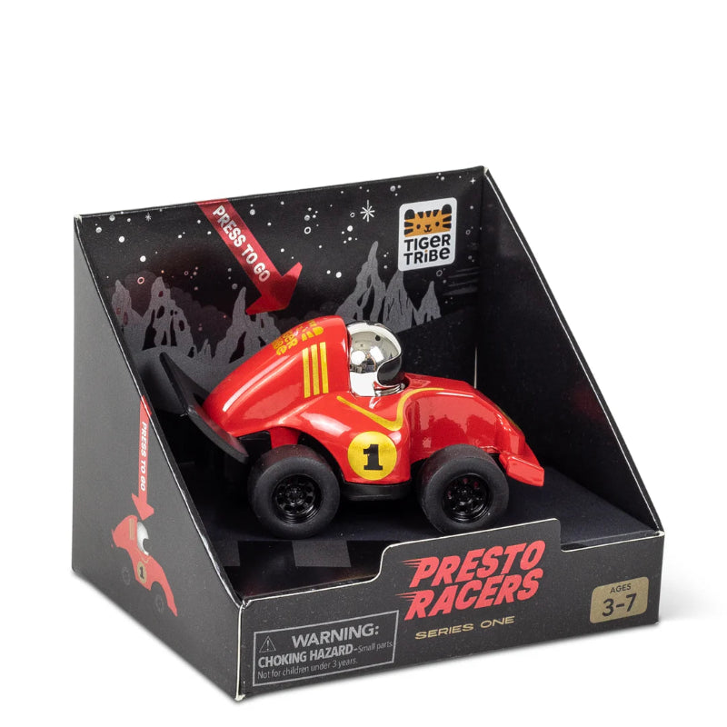 Rød racer legetøjsbil.