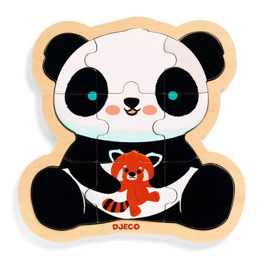 Djeco Træpuslespil, Panda 9 brikker