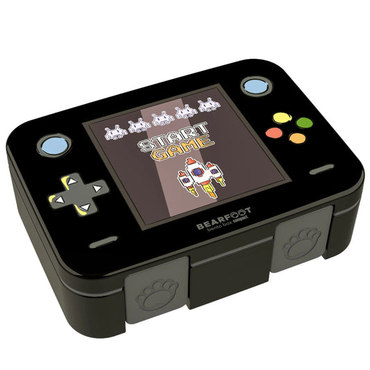 Sort madkasse med game play tema.