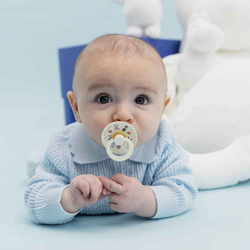 BIBS 2pk sutter colour latex str. 2, Moomin Friends - Ivory Mix