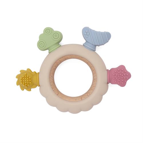 Magni Bidering i silikone med taktile overflader, beige