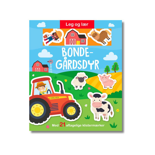 Bog Leg og lær: Bondegårdsdyr m. klistermærker