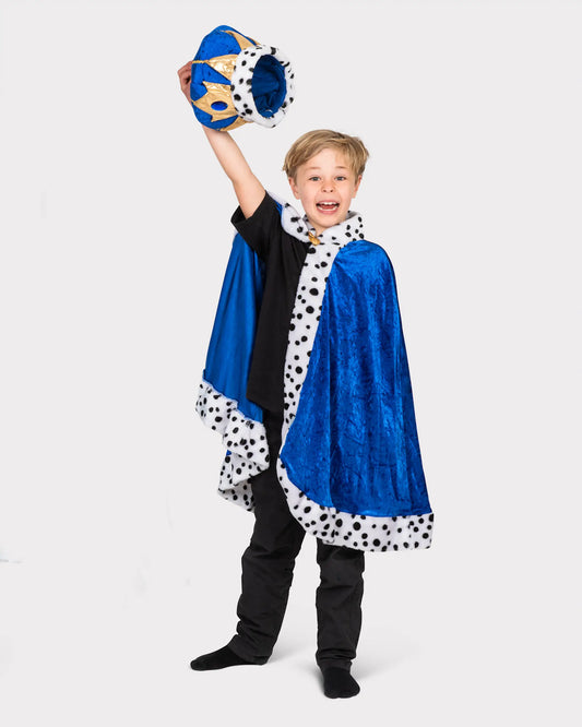 Den gode fe Konge Kappe - Blå, str. 5-8 år