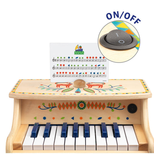 Djeco Klaver i træ, med elektronisk lyd