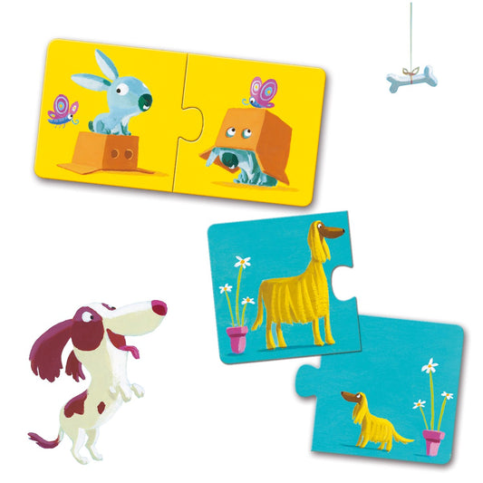 Djeco Lærespil Duo Puzzle - Modsætninger.