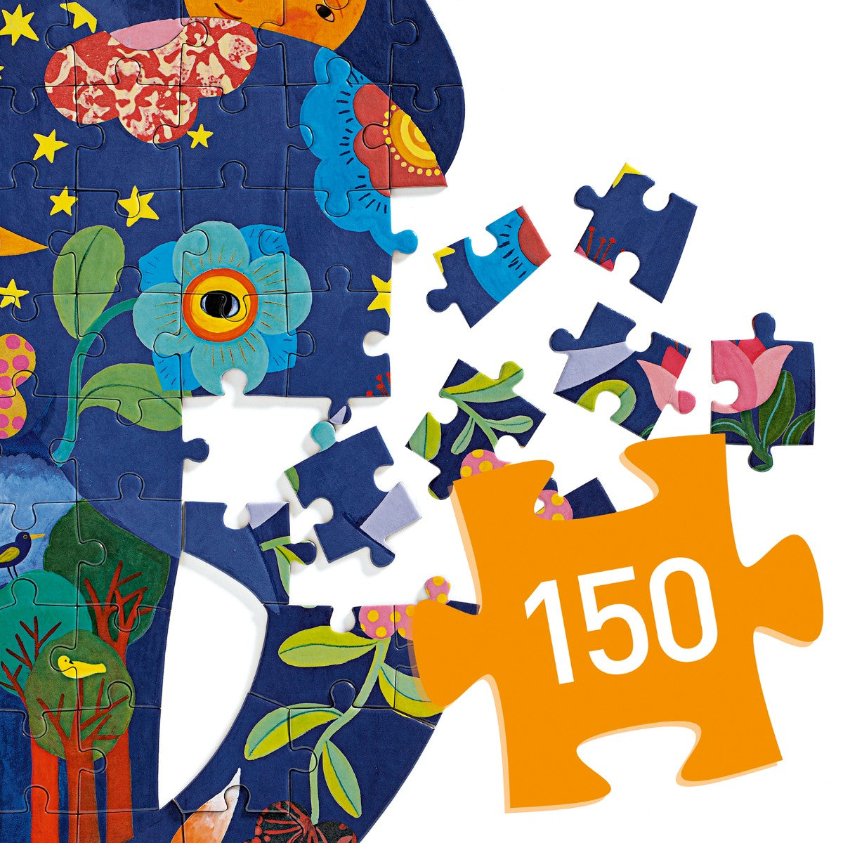 Djeco Puzz'Art Puslespil, Elefant - 150 brikker