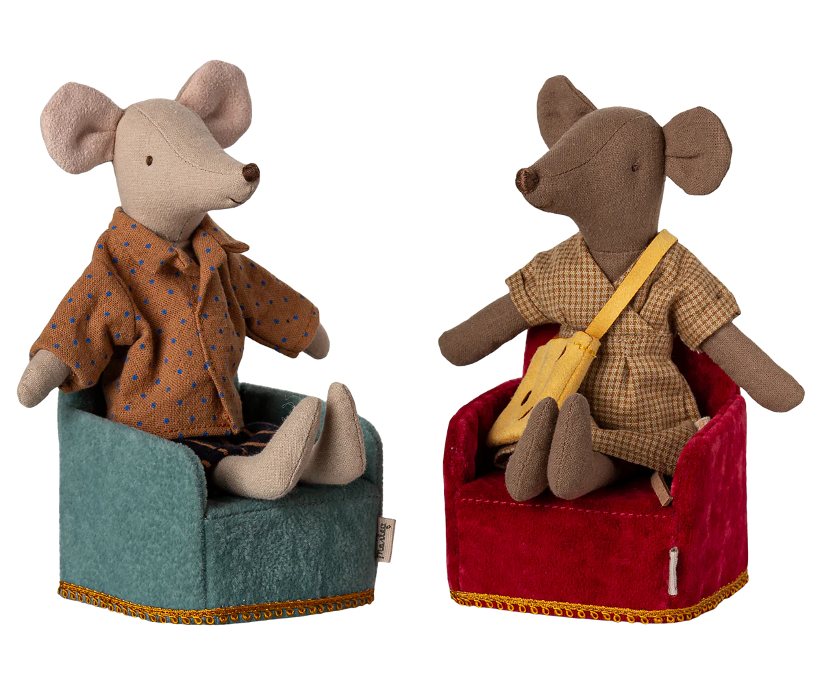 Maileg Foldbar stol, Mus - Mint